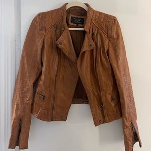 Zara Trafaluc Authentic Leather Jacket | Color: Cognac | Size: M